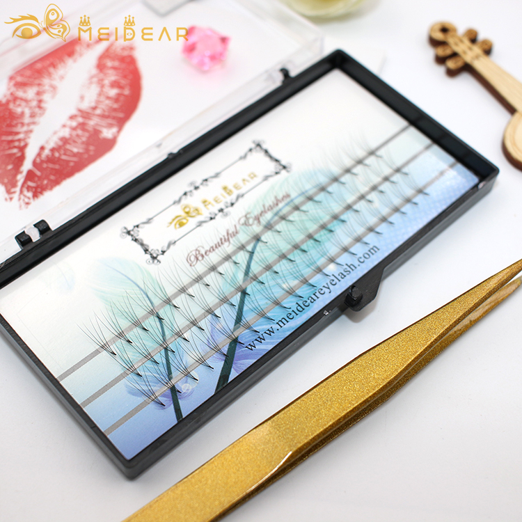 Natural and glamorous premade fans volume eyelash extension with own brand